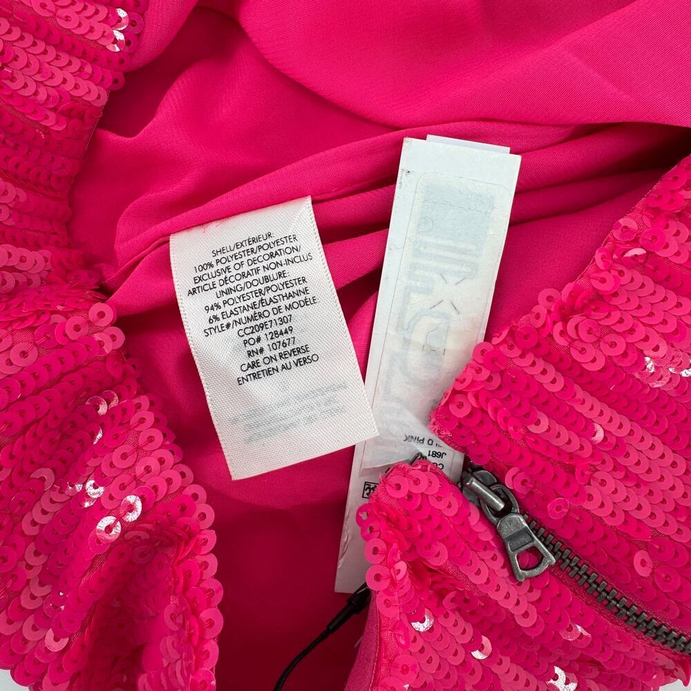 ALICE + OLIVIA Rubi Sequined Miniskirt Size 8 NWT $375 Barbie Mini Hot Pink - Picture 6 of 8